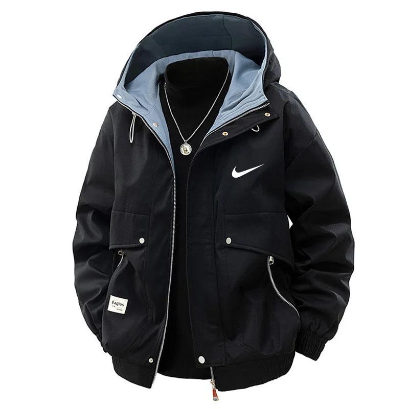 ΝΙΚᎬ - Giacca antivento casual da uomo taglie forti per l'abbigliamento da lavoro