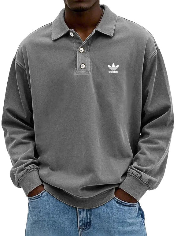 аⅾіⅾаѕ – Polo casual a maniche lunghe da uomo