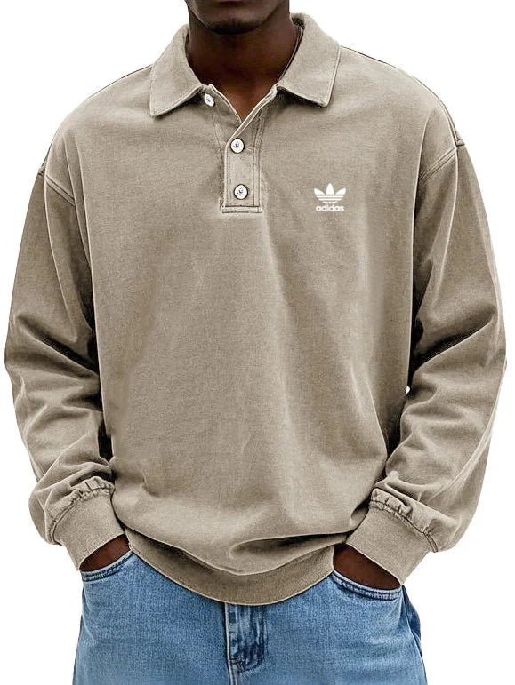 аⅾіⅾаѕ – Polo casual a maniche lunghe da uomo