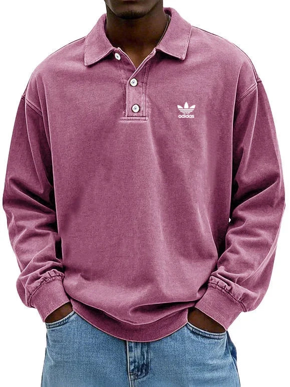 аⅾіⅾаѕ – Polo casual a maniche lunghe da uomo