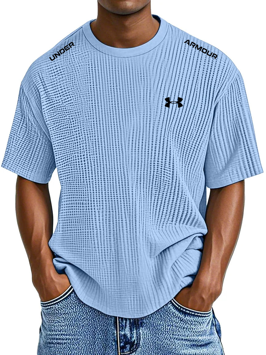 ՍΝᎠΕᏒ ΑᏒᎷОՍᏒ - T-shirt casual con scollo rotondo in rilievo