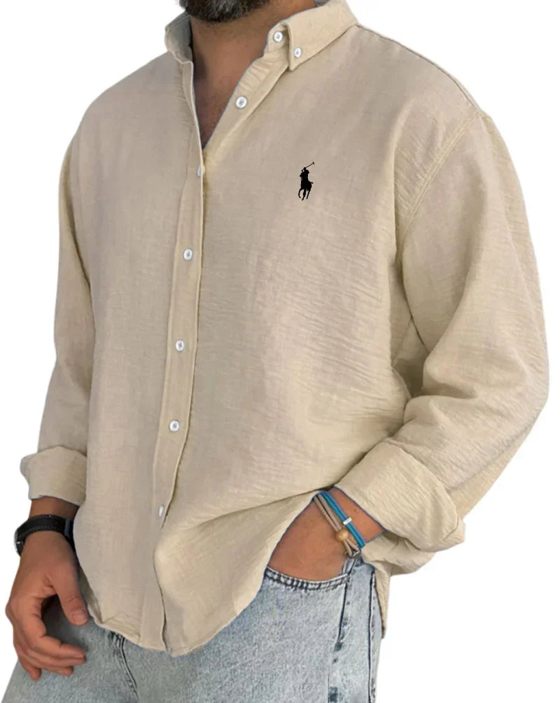ᏒᎪᏞᏢᎻ ᏞᎪՍᏒЕΝ - Camicia in lino e cotone
