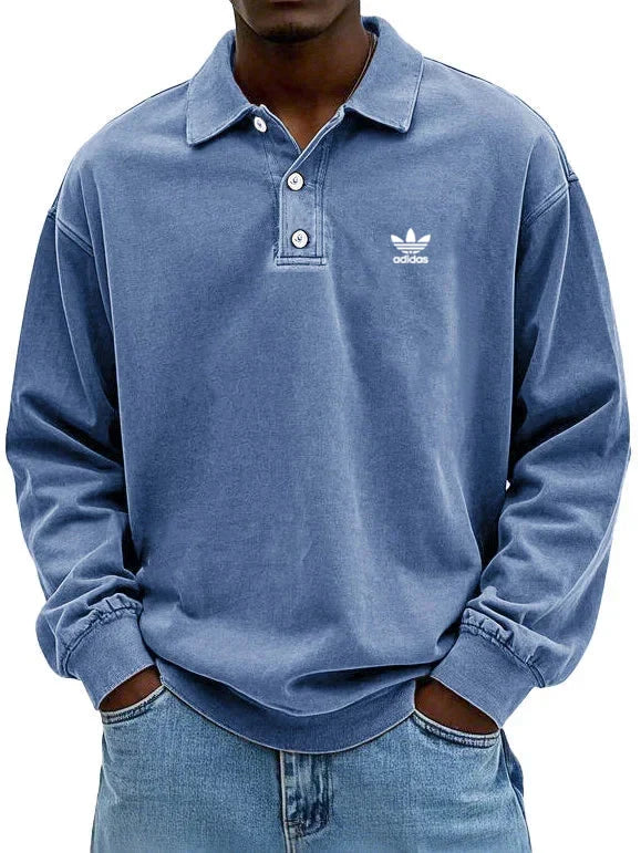 аⅾіⅾаѕ – Polo casual a maniche lunghe da uomo
