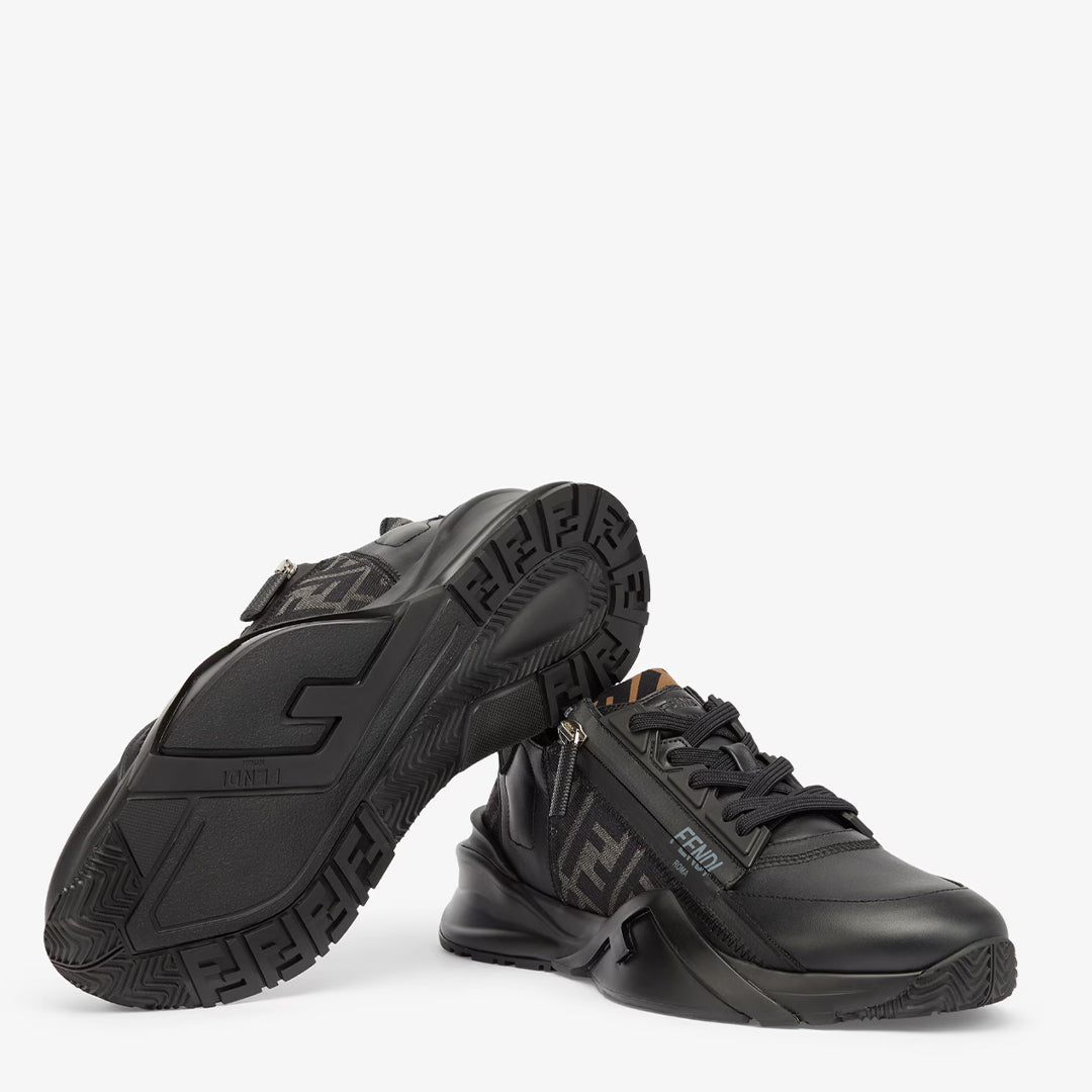 ϜᎬΝᎠI - Sneakers in pelle nera e rete