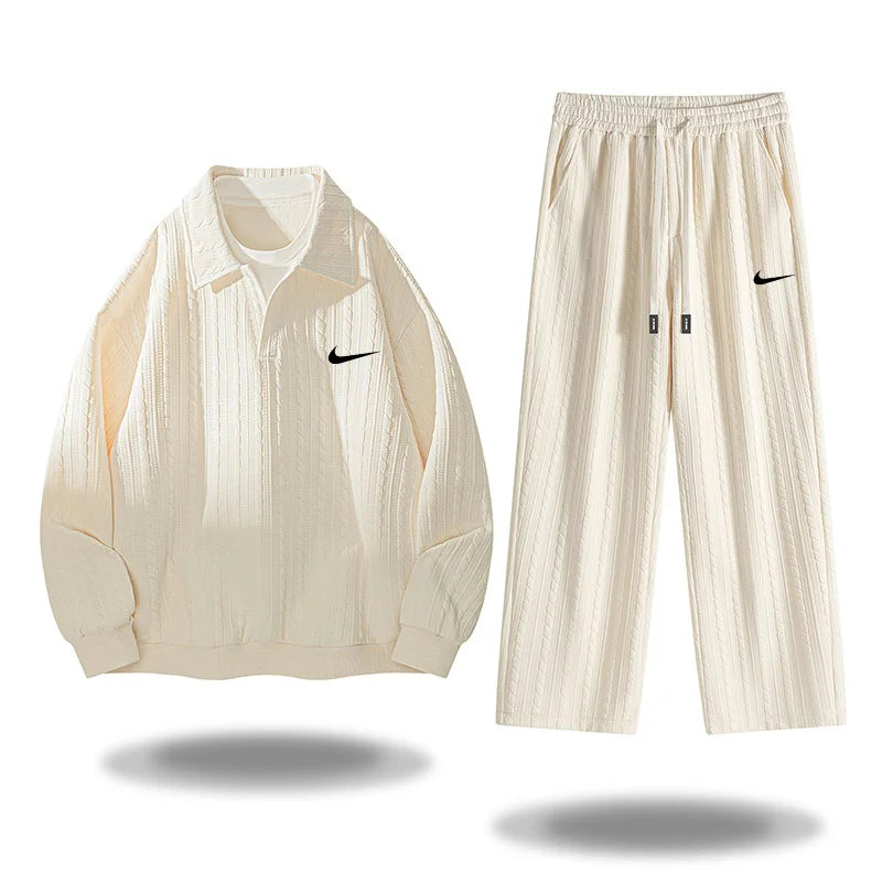 ΝΙΚᎬ - Tuta sportiva casual versatile e ampia in jacquard da uomo