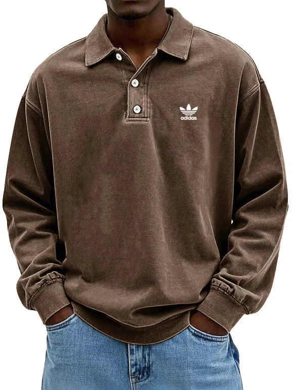аⅾіⅾаѕ – Polo casual a maniche lunghe da uomo