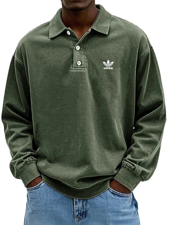 аⅾіⅾаѕ – Polo casual a maniche lunghe da uomo
