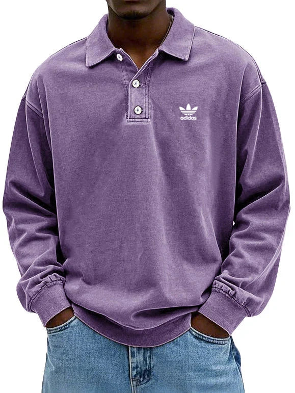 аⅾіⅾаѕ – Polo casual a maniche lunghe da uomo